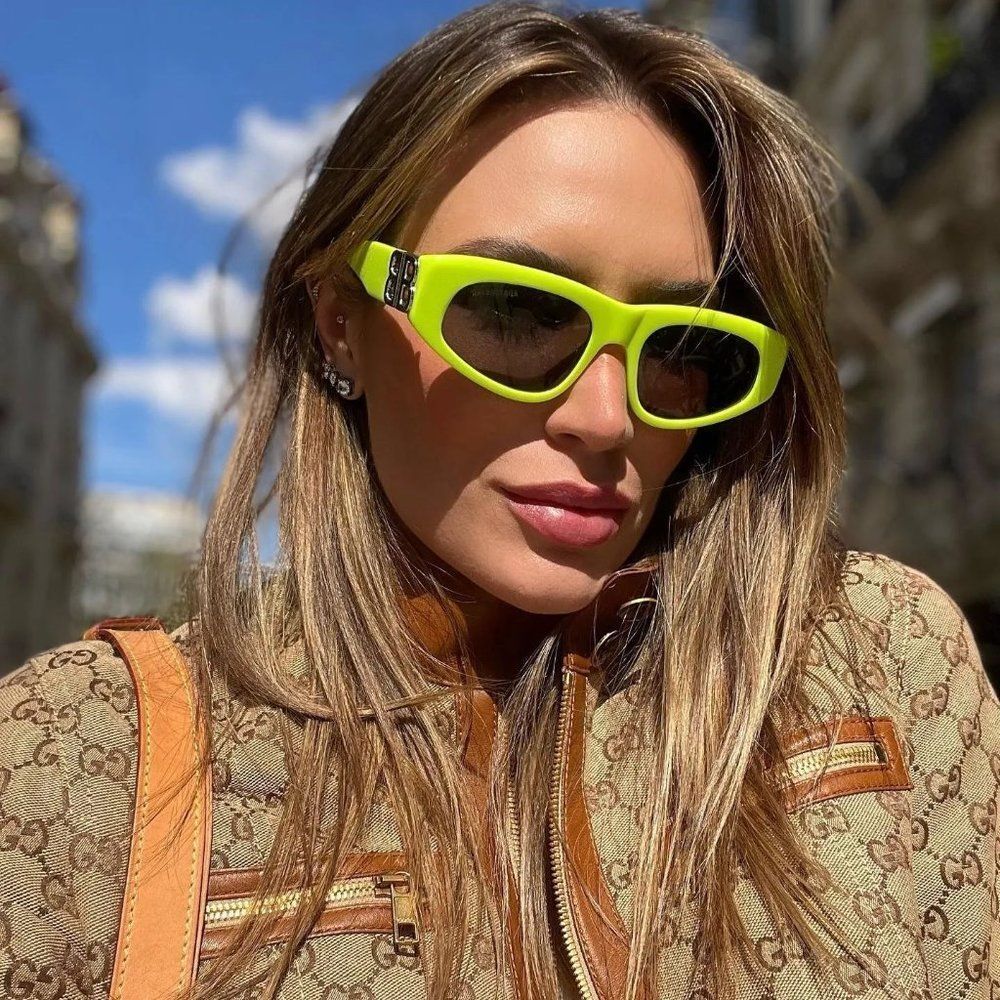 BALENCIAGA DYNASTY BB0095S 007 YELLOW SILVER GREY SUNGLASSES - FINAL SALE!